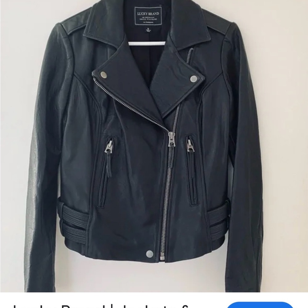 Lucky Brand Black Leather timeless jacket - Picture 3 of 16